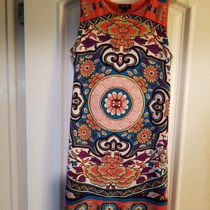 Nicole Miller Orange & Blue Dress